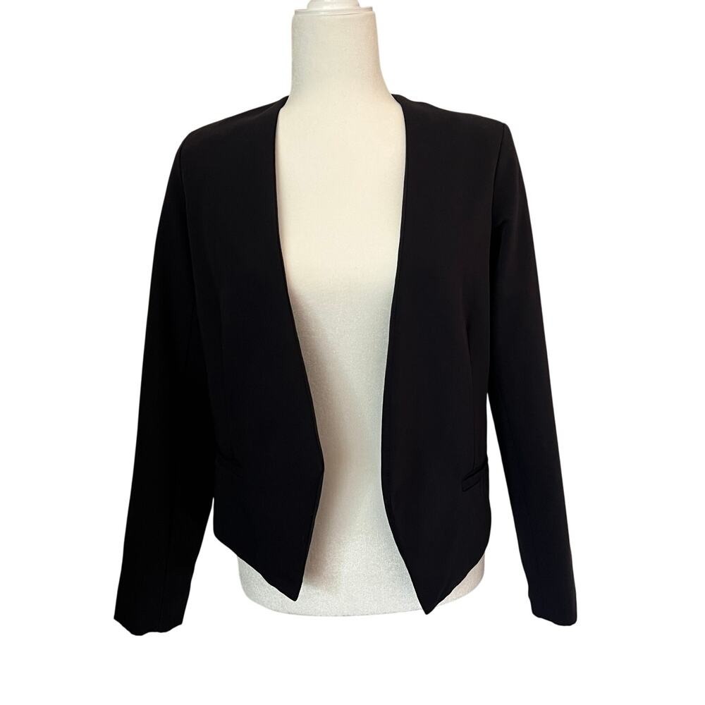 Slate & Willow Classic Collarless Blazer Navy